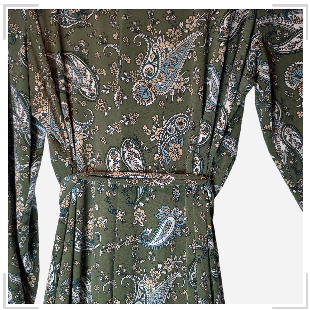 Pre-owned Lane Bryant Green Paisley Long Sleeve Dress Size 22/24 - Picture 10 of 16
